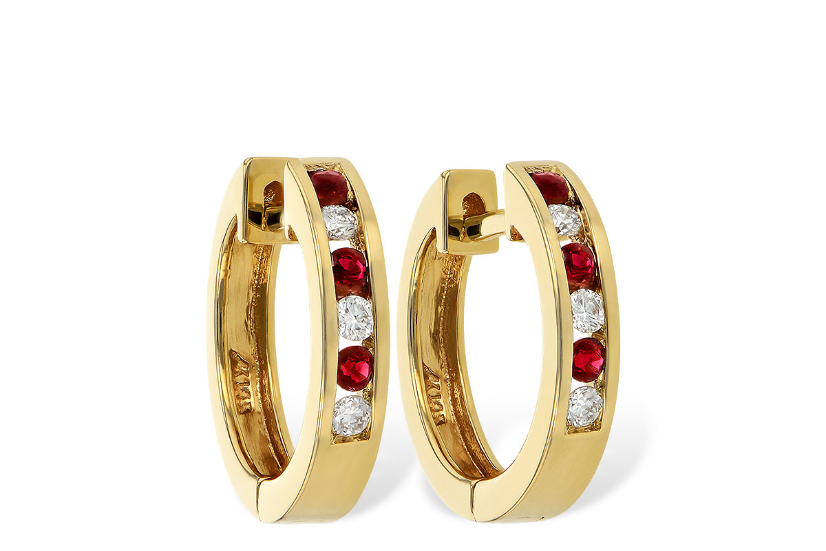 A046-67184: EARRINGS .16 RUBY .26 TGW