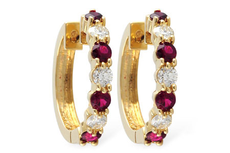 A046-67202: EARRINGS 1.30 RUBY 2.08 TGW