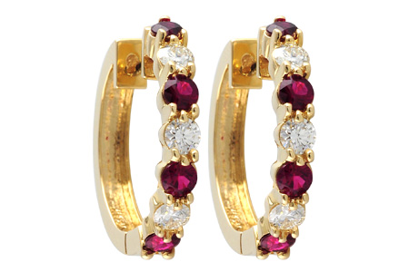 A046-67202: EARRINGS 1.30 RUBY 2.08 TGW