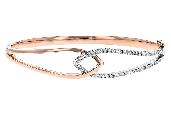 A234-89984: BANGLE BRACELET .50 TW (ROSE & WG)