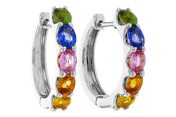 A320-30839: EARRINGS 2.20 TW MULTI-COLOR SAPPHIRE