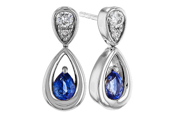 A320-30857: EARRINGS .42 SAPPHIRE .54 TGW (4x3 SAPP)