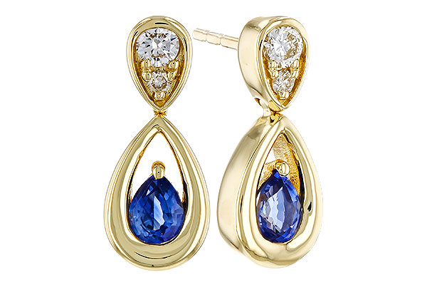 A320-30857: EARRINGS .42 SAPPHIRE .54 TGW (4x3 SAPP)