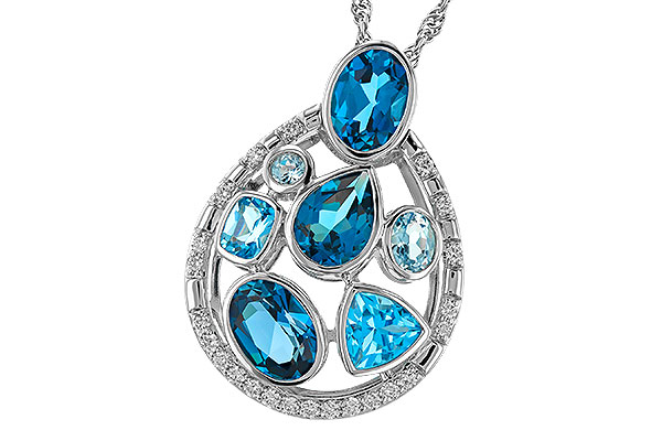 A320-33584: NECKLACE 3.23 TW BLUE TOPAZ 3.38 TGW