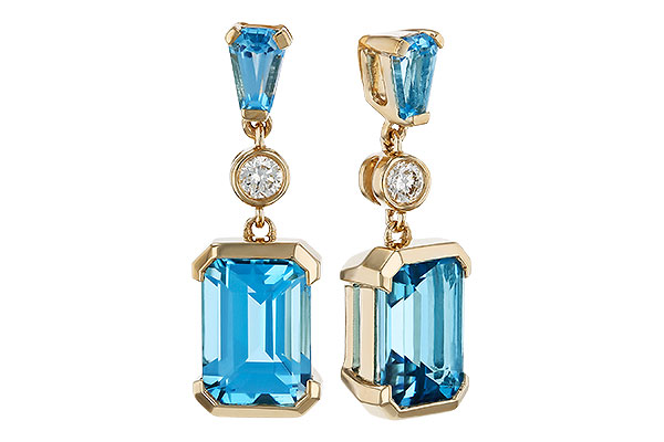 A320-35420: EARRINGS 2.37 TW BLUE TOPAZ 2.44 TGW
