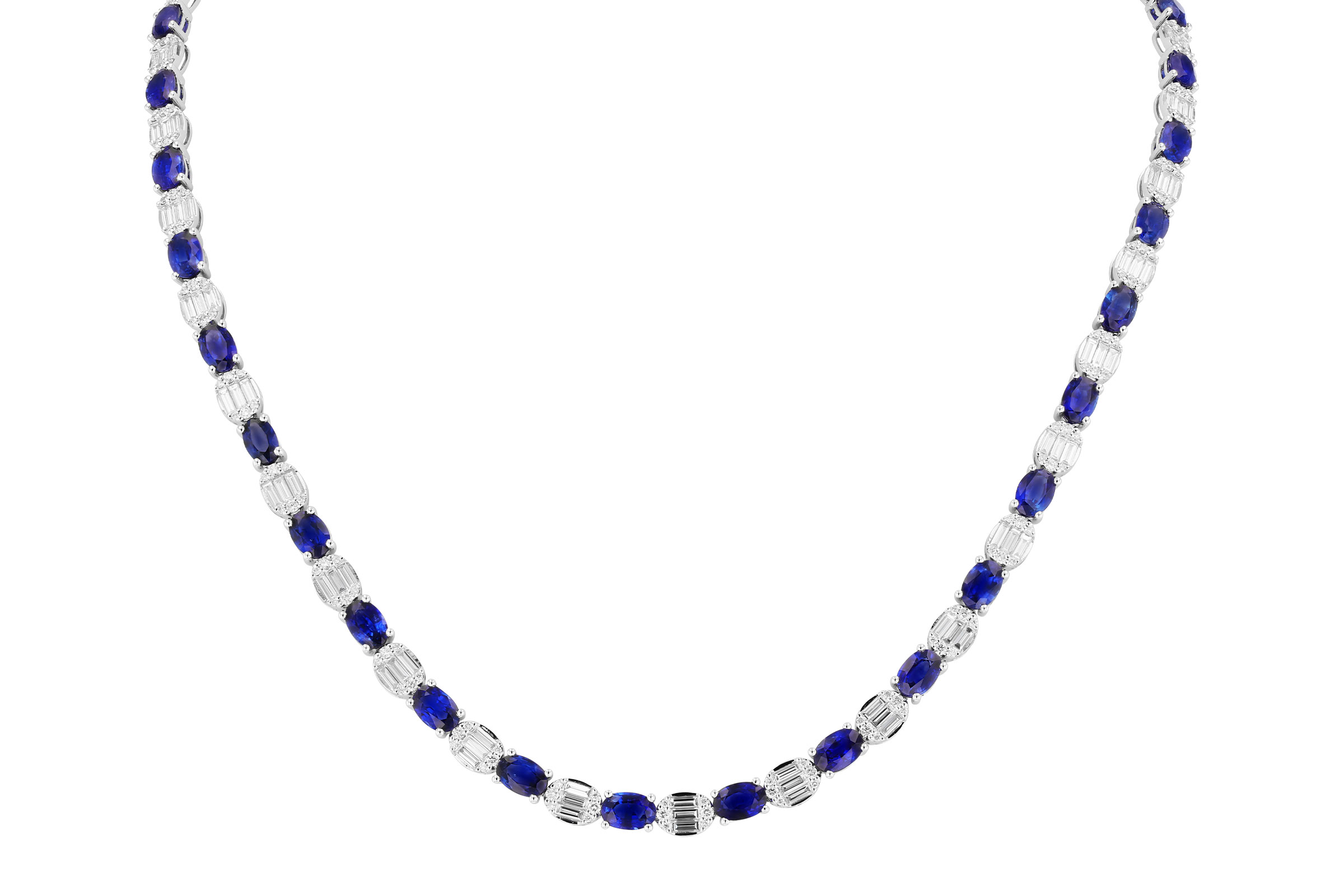 A321-20820: NECKLACE 17.68 TW SAPPHIRE 21.82 TGW (17")