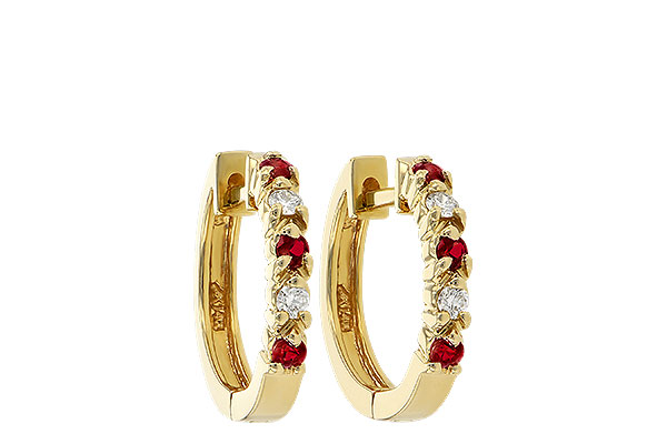 B046-67202: EARRINGS .17 RUBY .26 TGW