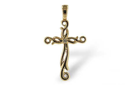 B052-13584: CROSS PENDANT .01 BR