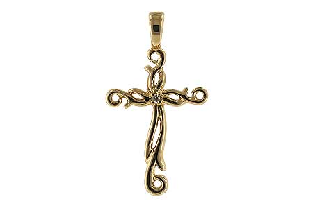B052-13584: CROSS PENDANT .01 BR