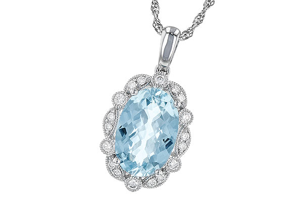 B235-79029: NECKLACE 2.40 AQUA 2.57 TGW (12x8MM AQ)