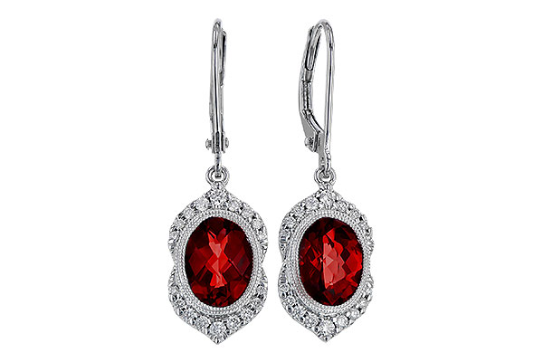 B320-28111: EARRING 3.06 GARNET 3.25 TGW