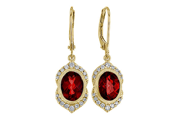 B320-28111: EARRING 3.06 GARNET 3.25 TGW