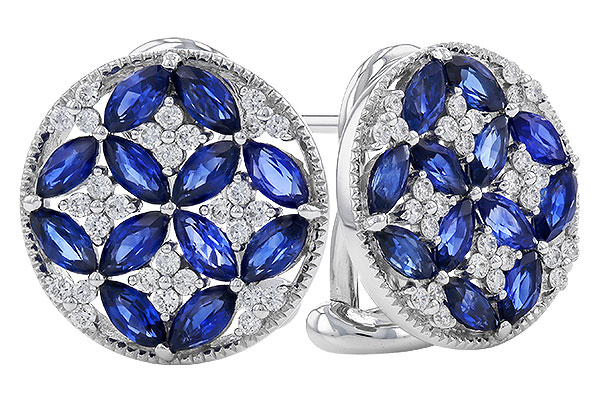 B320-29084: EARRINGS 2.07 TW SAPPHIRE 2.37 TGW