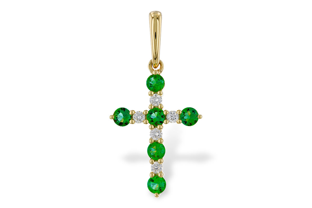 B320-29957: PENDANT .27 TW EMERALD .35 TGW
