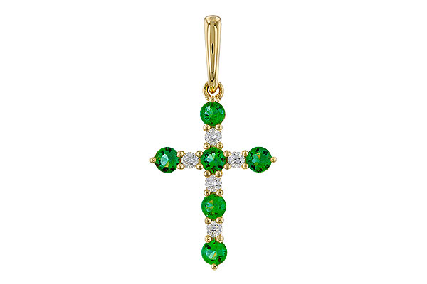 B320-29957: PENDANT .27 TW EMERALD .35 TGW