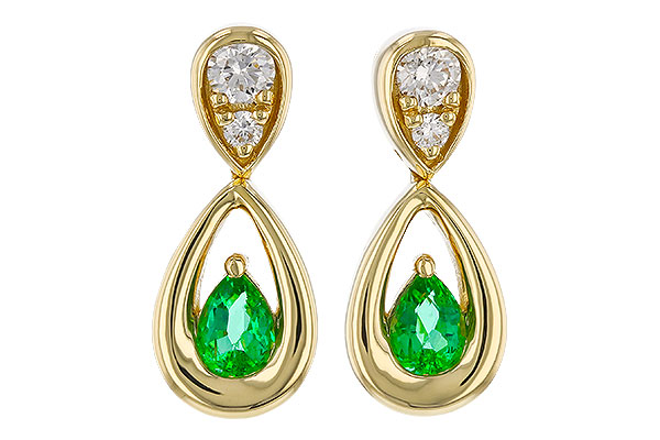 B320-31775: EARRINGS .20 EMERALD .32 TGW (4x3 EMER)