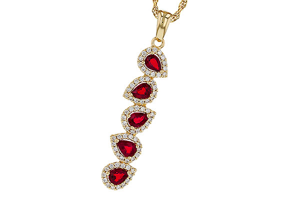 B320-36357: NECKLACE .90 TW RUBY 1.14 TGW