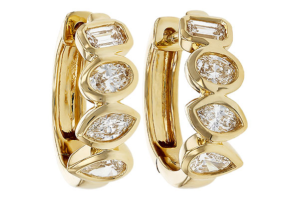 B321-19002: EARRINGS .68 TW FANCY CUT DIAS