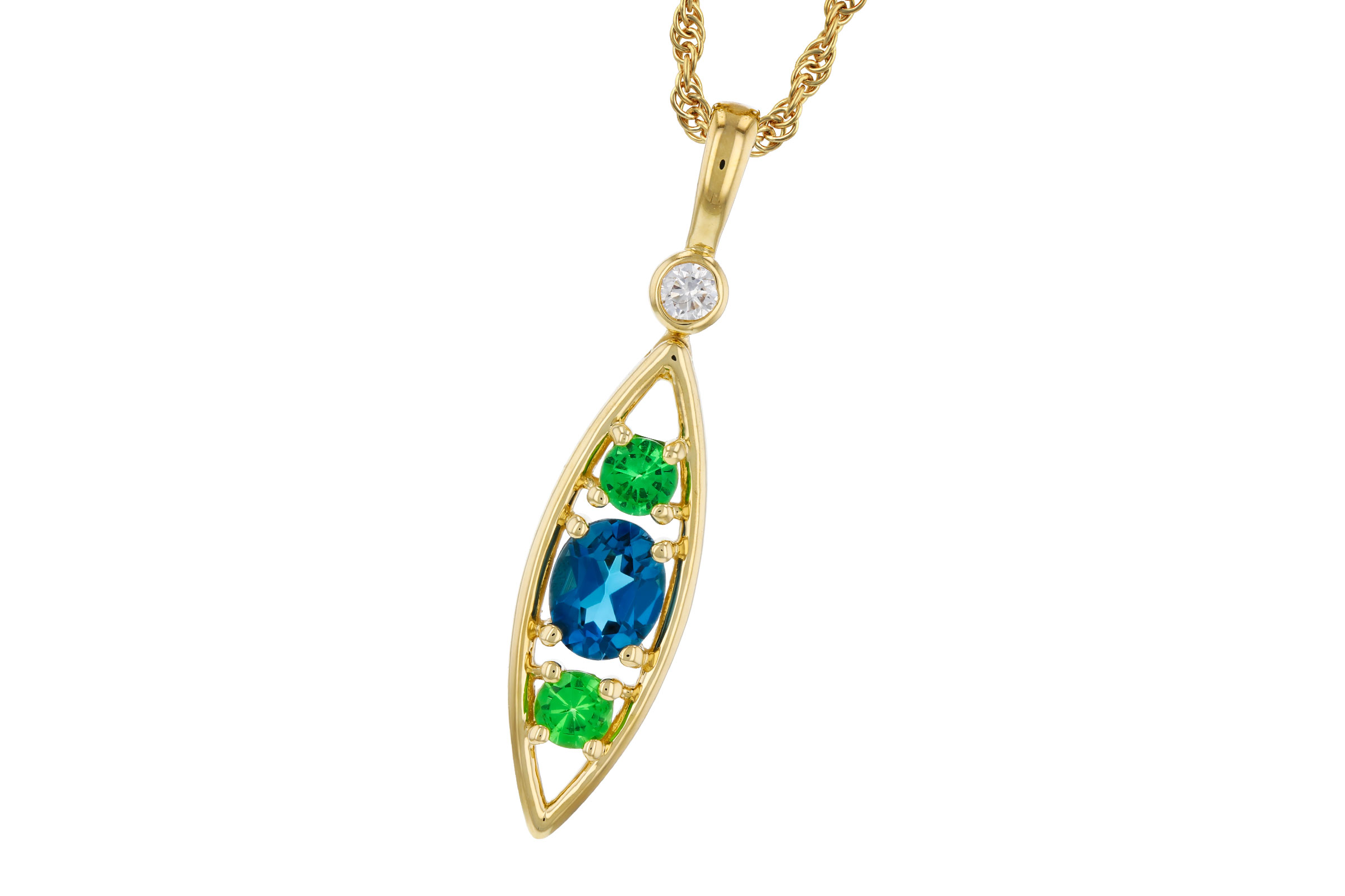 B321-20857: NECKLACE .54 SEMI-PREC (LBT & GR.GT) .58 TGW
