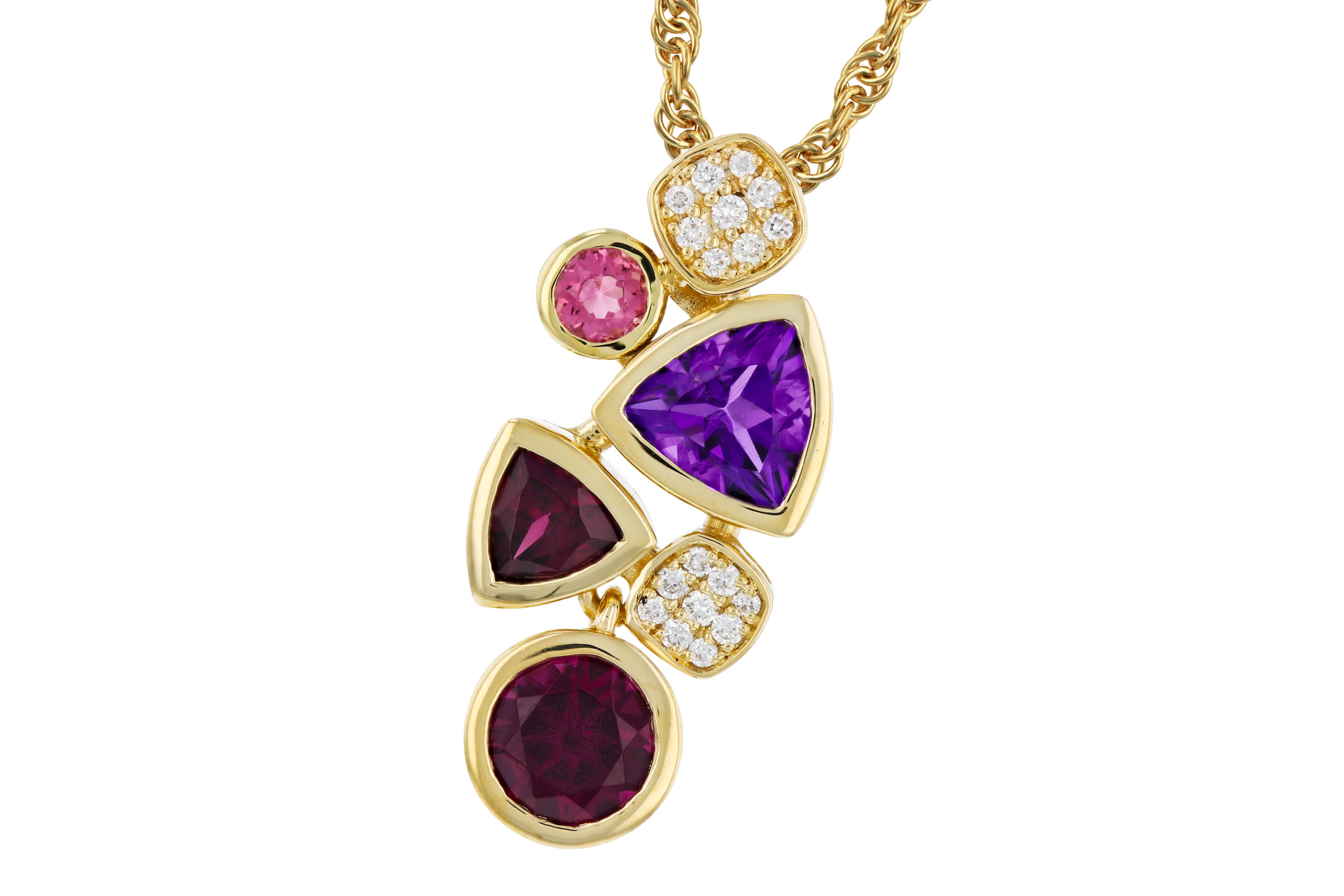 B321-20884: NECKLACE 1.34 SEMI-PREC (AM,RHO,PT) 1.40 TGW