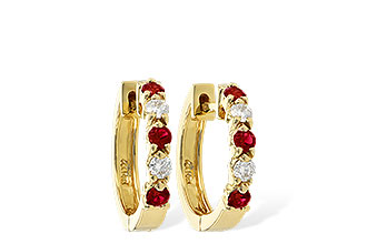 C046-67202: EARRINGS .33 RUBY .52 TGW