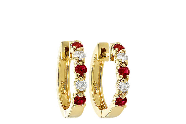 C046-67202: EARRINGS .33 RUBY .52 TGW