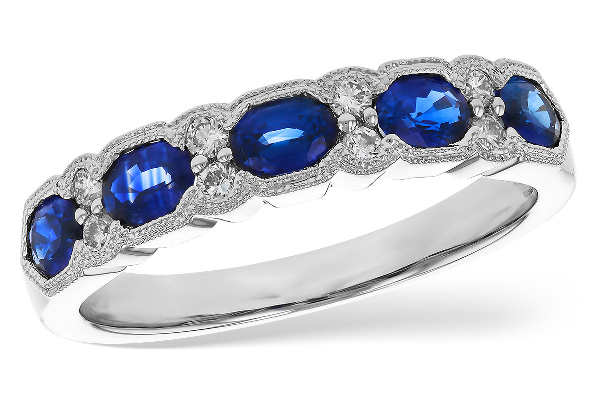 C319-42675: LDS WED RG .92 SAPPHIRE 1.04 TGW (4x3MM SAPP)