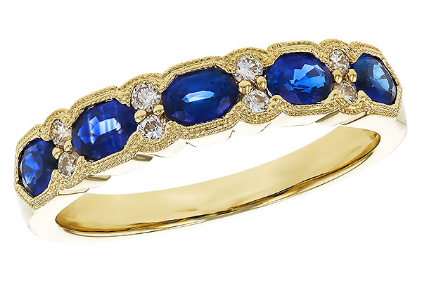 C319-42675: LDS WED RG .92 SAPPHIRE 1.04 TGW (4x3MM SAPP)