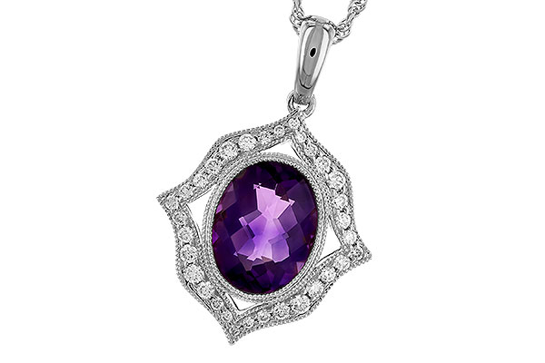 C319-43611: NECKLACE 1.52 AMETHYST 1.70 TGW (9x7 MM AMY)