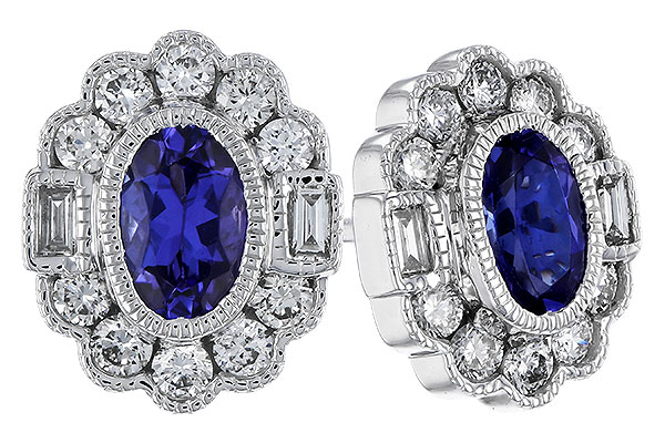 C320-29057: EARRINGS .93 TW TANZANITE 1.40 TGW