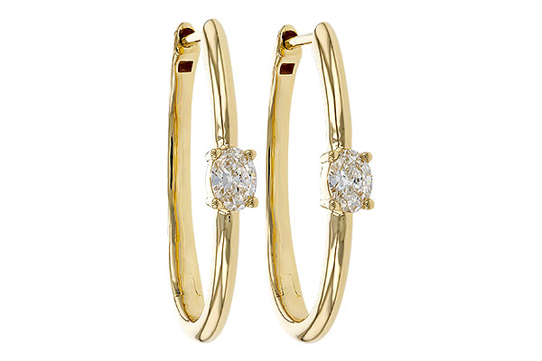 C320-31738: EARRINGS .47 TW OVAL DIAMONDS