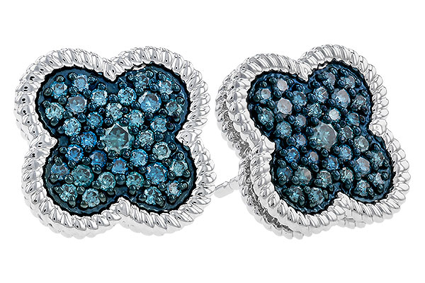C320-32711: EARRINGS .50 TW BLUE DIAS