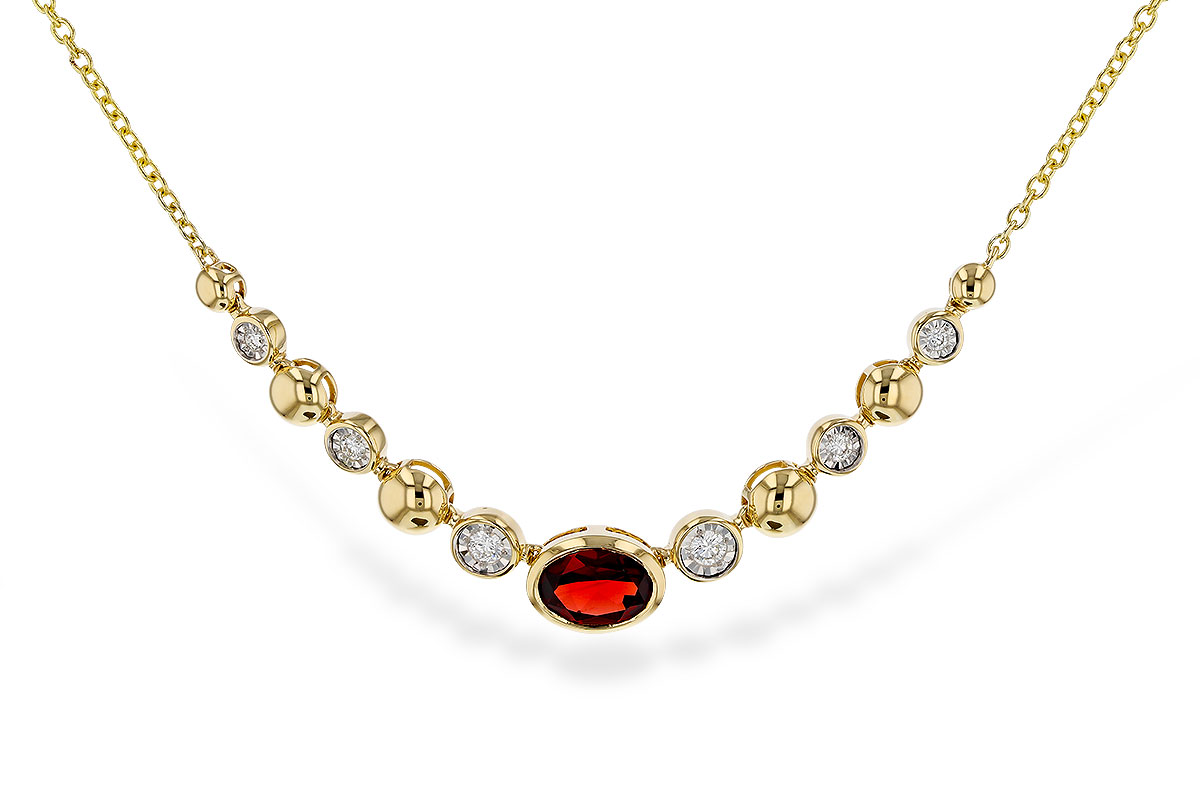 C320-35393: NECKLACE .88 GARNET 1.00 TGW (17")