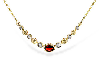 C320-35393: NECKLACE .88 GARNET 1.00 TGW (17")
