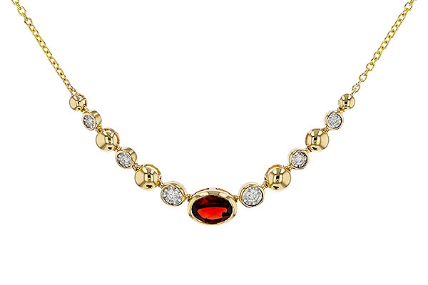 C320-35393: NECKLACE .88 GARNET 1.00 TGW (17")