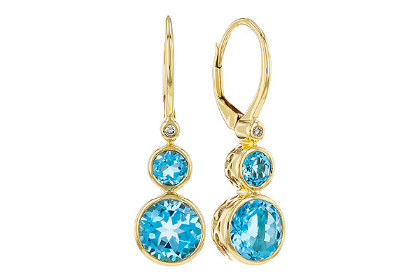 C321-19029: EARR 3.25 TW BLUE TOPAZ 3.27 TGW (4MM/7MM BT)