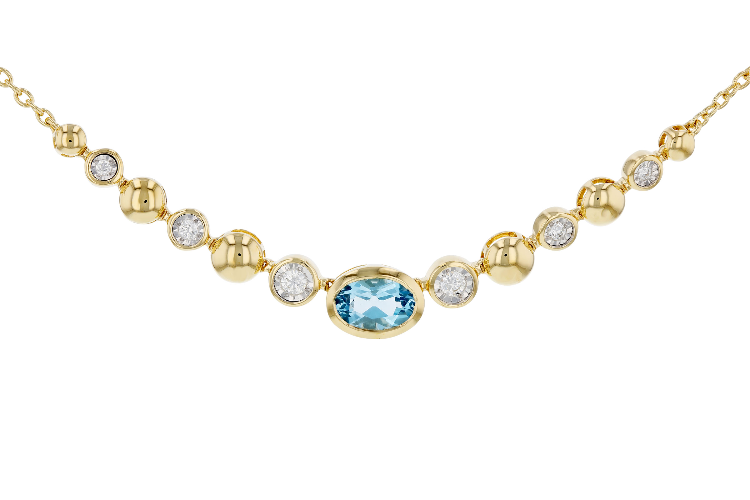 C321-19966: NECKLACE .83 SWISS BLUE TOPAZ .95 TGW (17")