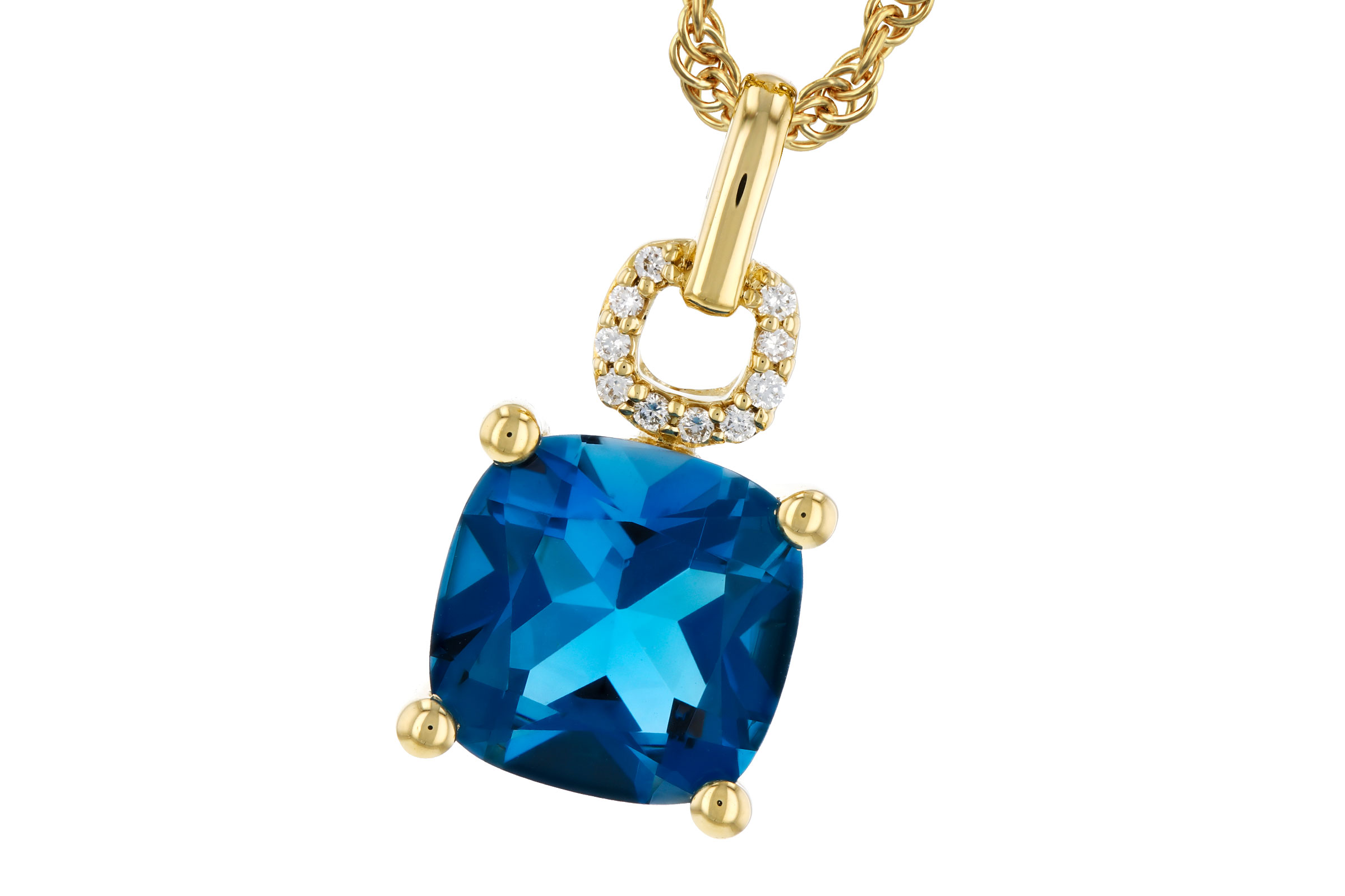 C321-20857: NECK 2.16 LONDON BLUE TOPAZ 2.18 TGW (8MM LBT)