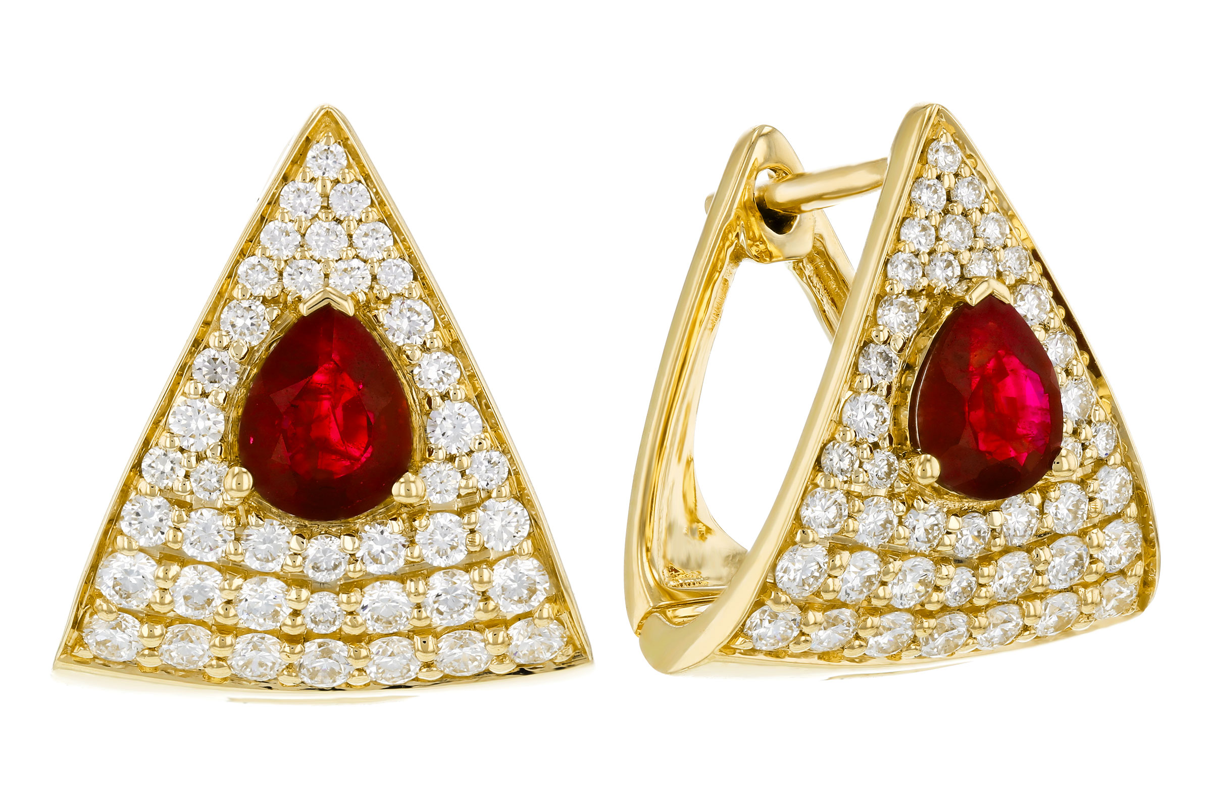 C321-20884: EARRINGS .63 TW RUBY 1.18 TGW (5x4MM RU)