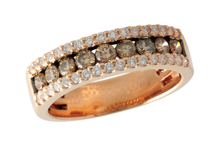 D233-04538: LDS WED RG .64 BROWN DIAS .97 TW