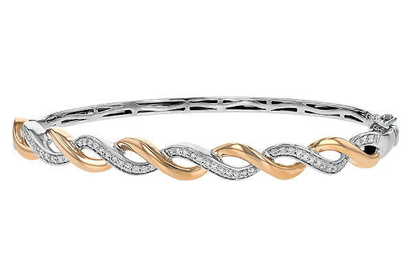 D234-88093: BANGLE BRACELET .42 TW (ROSE & WG)