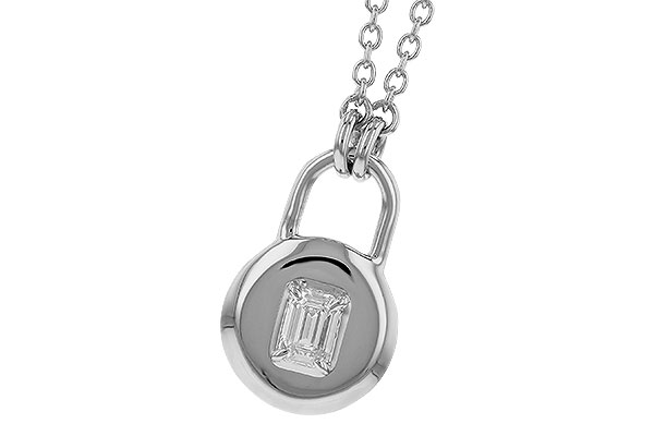 D319-43593: NECKLACE .19 EMERALD CUT (18")