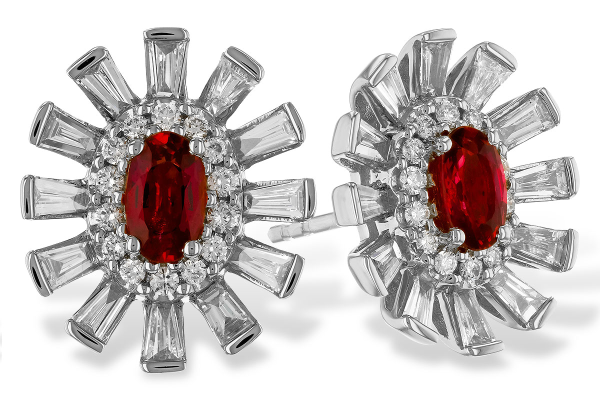 D319-44475: EARR .58 TW RUBY 1.30 TGW (5x3MM RUBY)