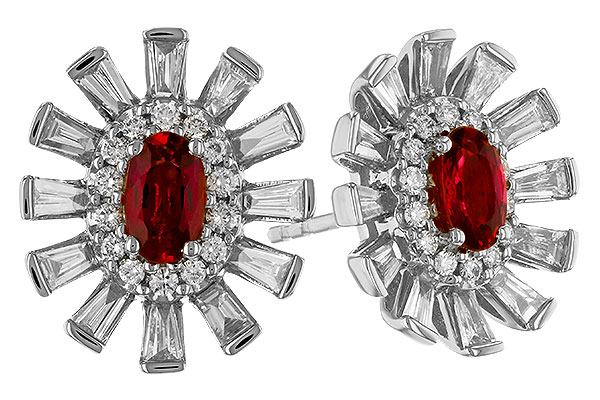 D319-44475: EARR .58 TW RUBY 1.30 TGW (5x3MM RUBY)