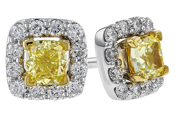 D320-31766: EARR .38 FANCY YELLOW DIAMONDS .54 TW