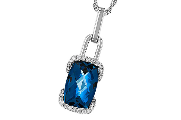 D320-36302: NECK 3.75 LONDON BLUE TOPAZ 3.90 TGW (12x8MM LBT)