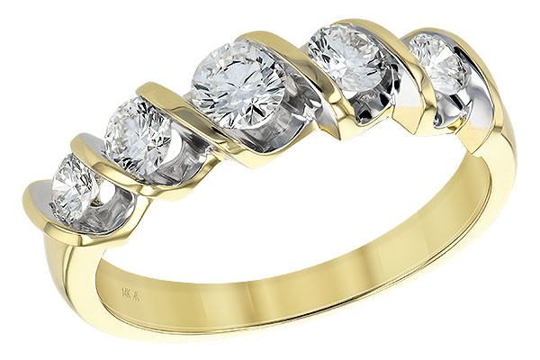 E138-52638: LDS DIA WED RING .75 TW