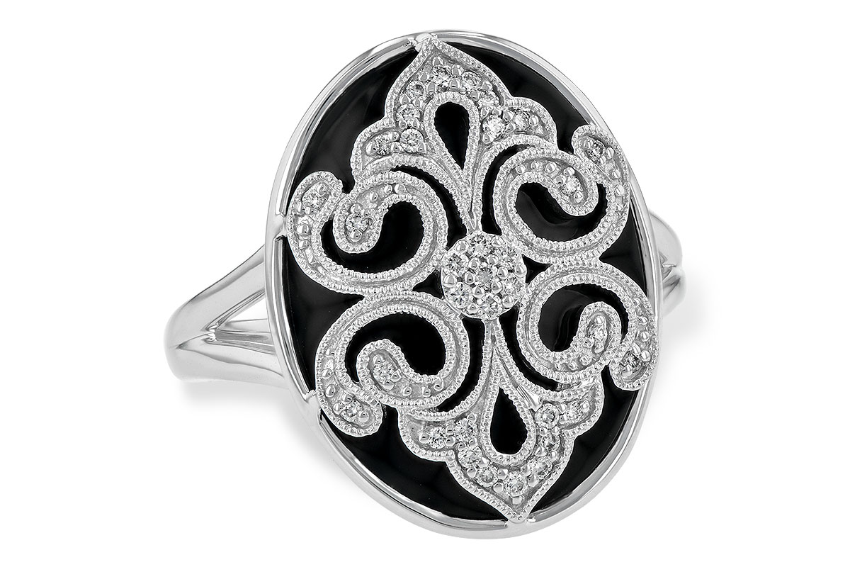 E233-92684: LDS ONYX & DIA RG .12 TW