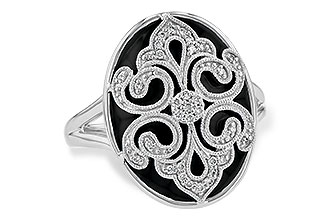 E233-92684: LDS ONYX & DIA RG .12 TW