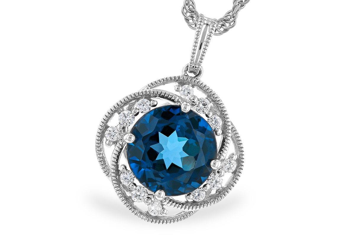 E319-39975: NECK 2.90 LONDON BLUE TOPAZ 3.05 TGW (9MM LBT)
